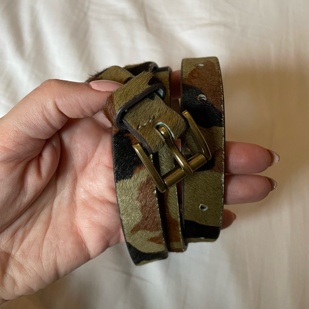 Loft Camo Leather / Calf Hair belt Size L